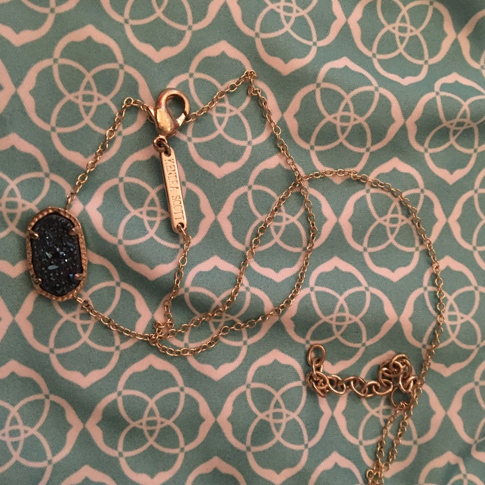 Kendra Scott Elisa pendant necklace: blue drusy